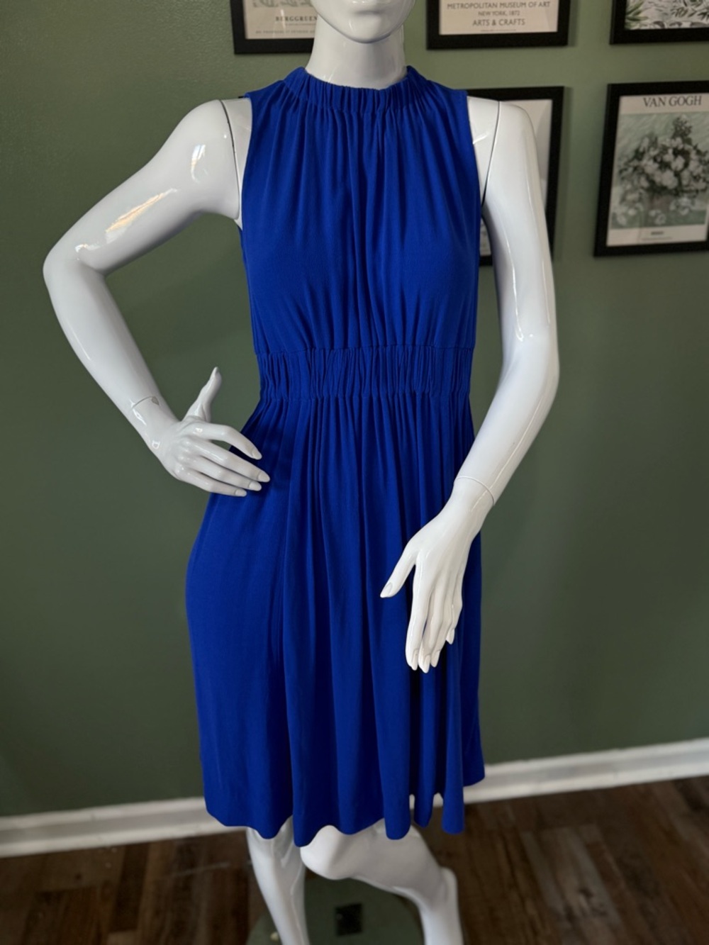 Kate Spade lapis crepe tie back knee length sleeveless dress NWT Sz 0 Rt $325